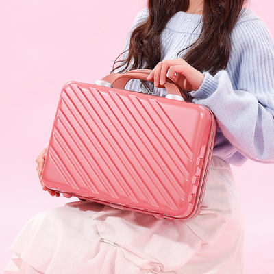 Hand-held suitcase, portable bag, small suitcase, women's fresh makeup case, 14-inch small lightweight storage travel case, mini