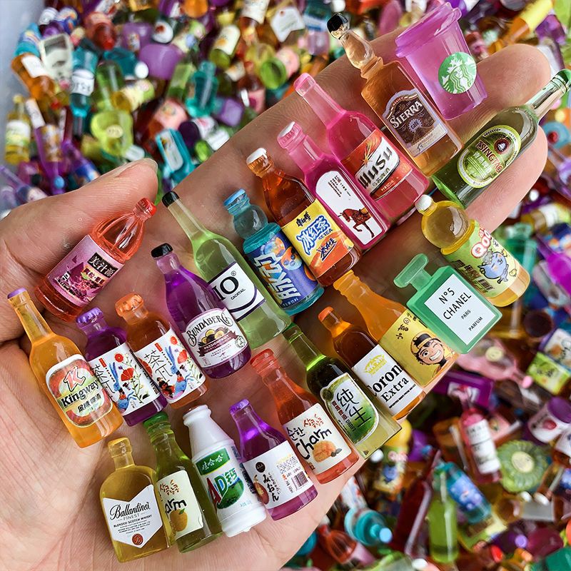 Cartoon Mini Bottles, Cute Soda Bottles, Simulated Gadgets, Mini Mineral Water Bottles, DIY Small Bottles