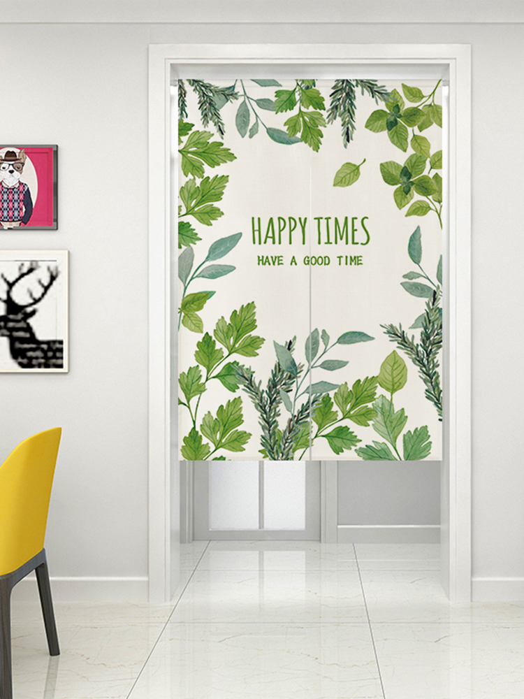 Small fresh green ins wind pastoral fabric door curtain Toilet hanging curtain Powder room Bedroom occlusion bookcase half curtain