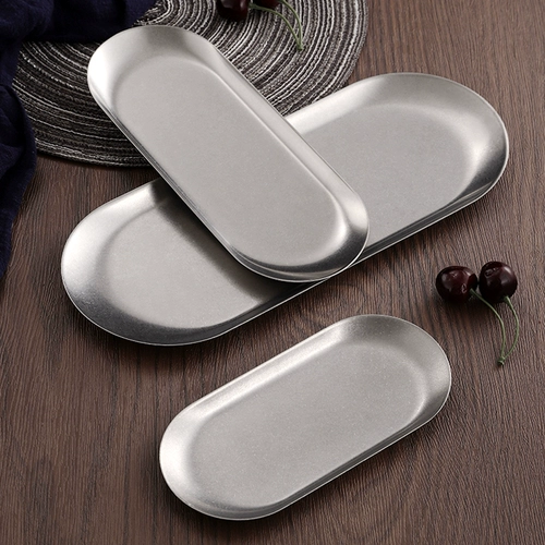 Диски эллипсов из нержавеющей стали ретро делают старый корейский диск ресторан ресторан промышленного ветряного поддона дисков десерт димсам