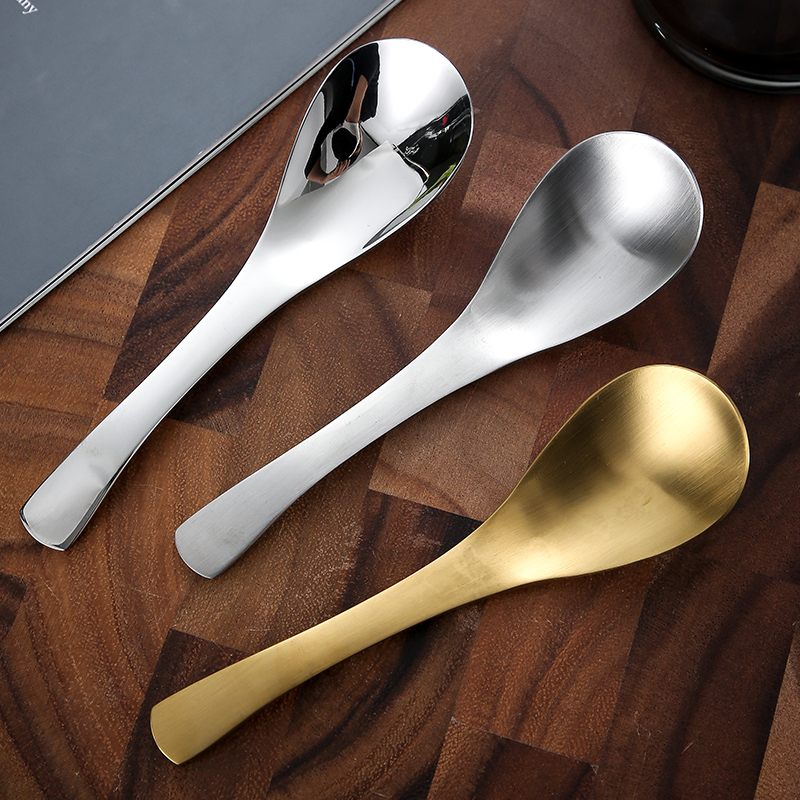 304 stainless steel eating spoon household spoon thickened children adult drinking spoon round bottom golden spoon spoon