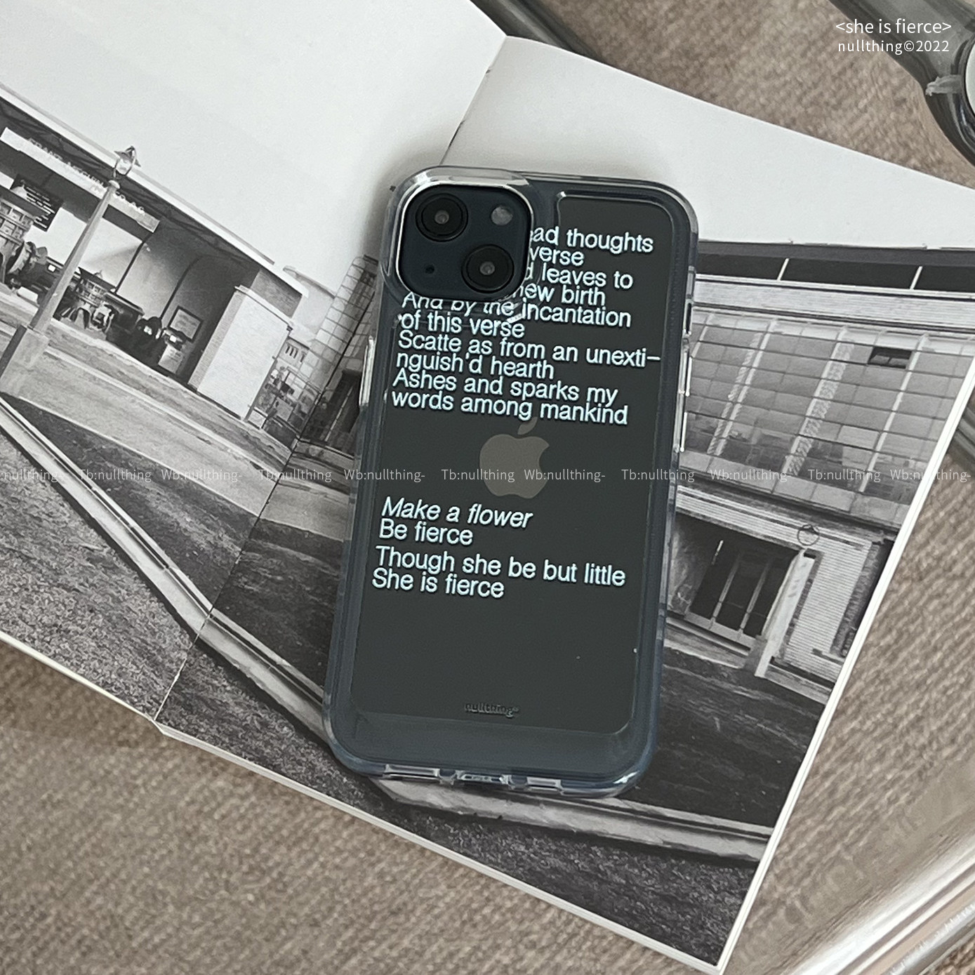 nullthing original she is fierce she is very tenacious apple 13 apple 12ins niche transparent shell