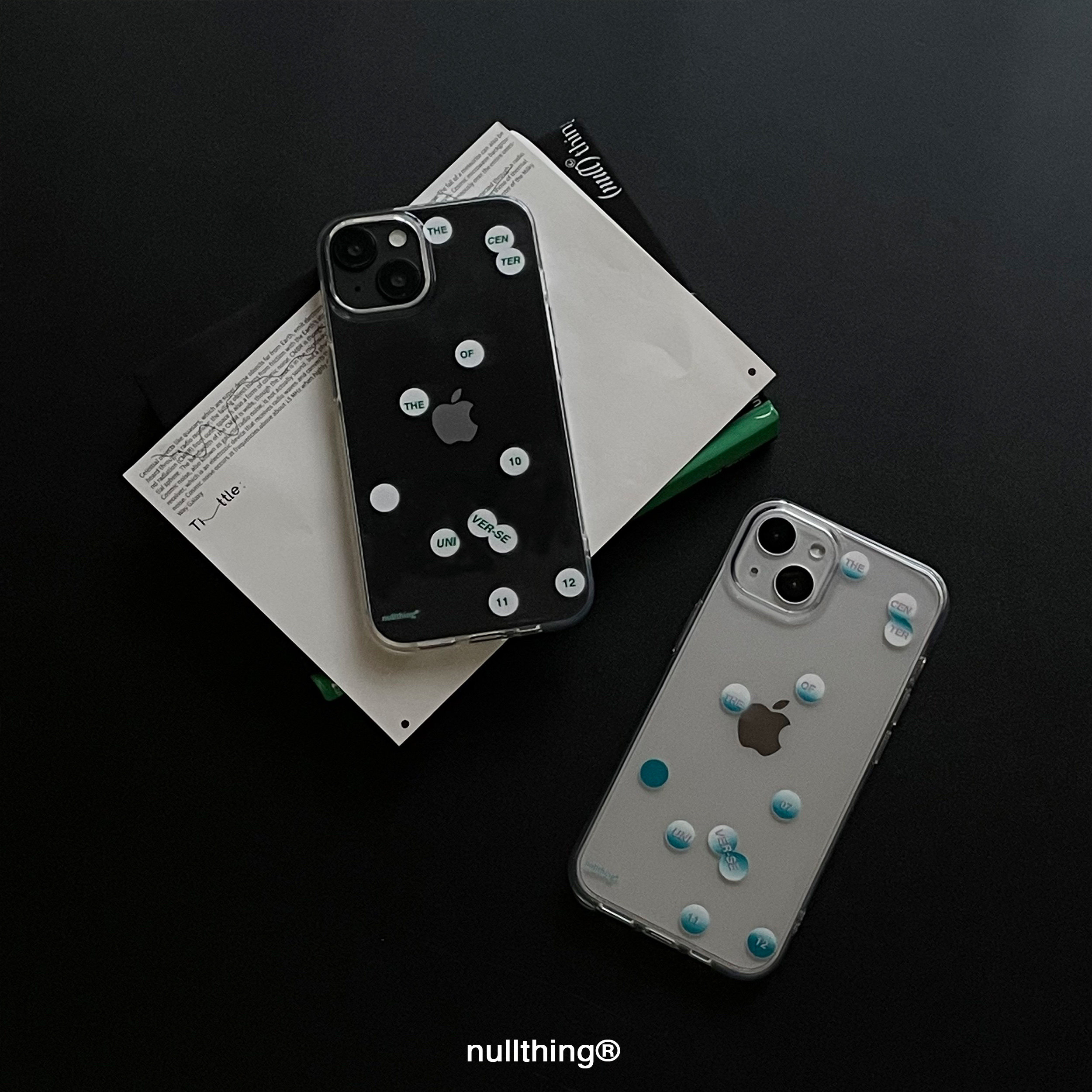 nullthing original impact dot transparent hard shell Apple 14 14pro mobile phone case art transparent all-inclusive
