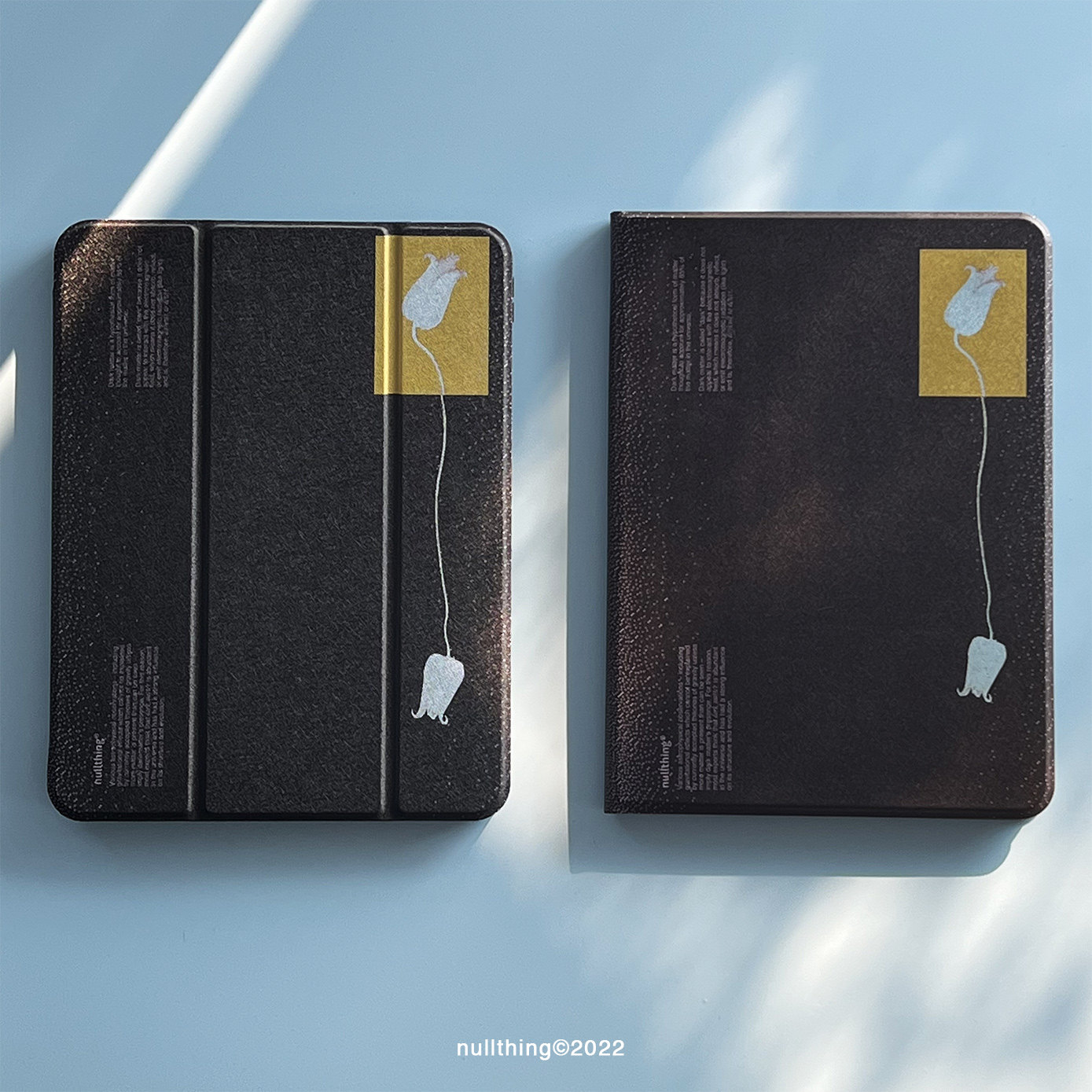 nullthing original black and gray twin ipad protective case 2021 tri-fold transparent case with pen slot 11 inches