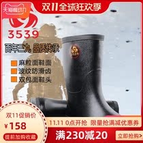 3539 middle tube rubber rain boots labor protection waterproof rain shoes kitchen water boots non-slip fishing boots rubber shoes mens high water shoes