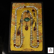 Folk collection of old precious blue and white cats eye beads used by the old palace