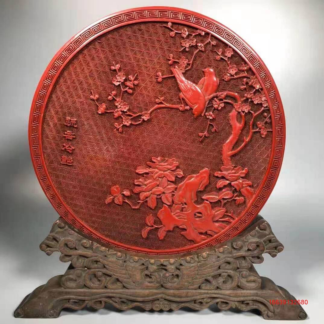 Red Painter with Wood Base Hillwater Characters Story Disk screen furniture antique