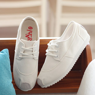 人本 Low cloth white shoes, casual footwear, Korean style