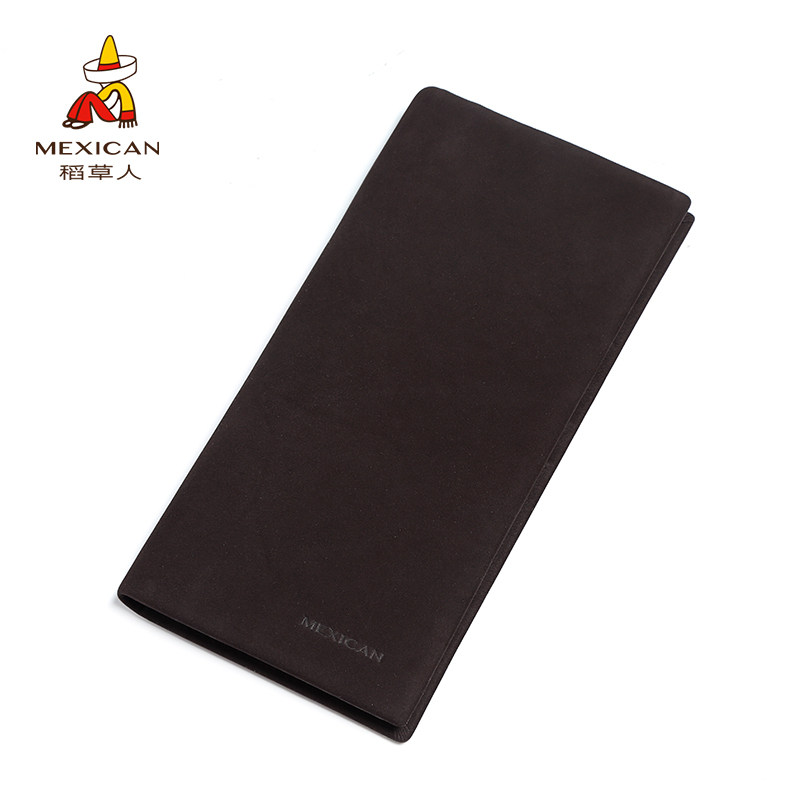 Scarecrow men's wallet Leather long version wallet first layer cowhide youth tide brand business wallet ultra-thin tide