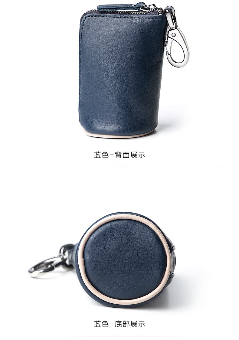 Bù nhìn của Nam Giới Nhỏ Túi Chìa Khóa Da Eo Thống Coin Wallet Da Xe Keychain Dây Kéo Túi Chìa Khóa ví đựng tiền 