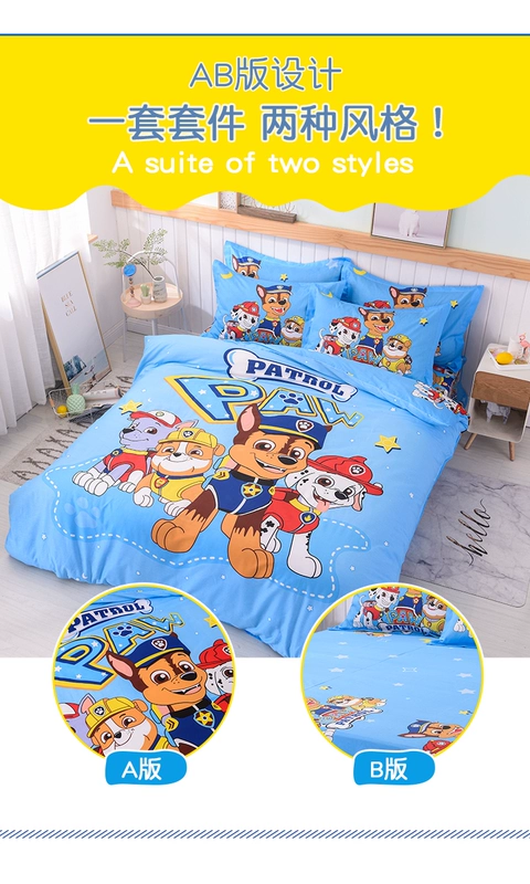 Phim hoạt hình trẻ em chăn bông 100% cotton quilt bao gồm bé trai và bé gái ba mảnh giường bốn mảnh mùa xuân và mùa hè - Quilt Covers