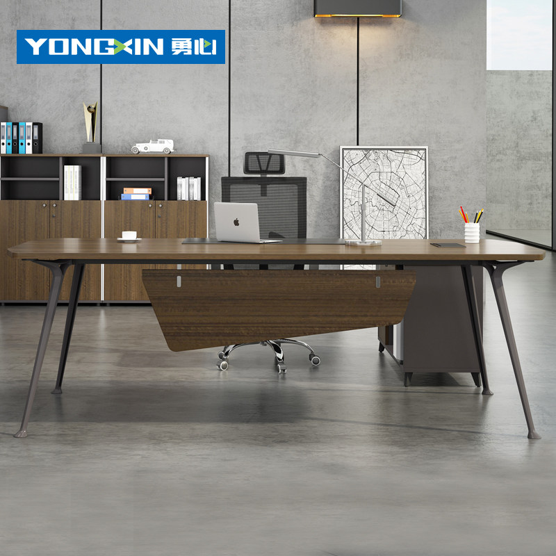 Office furniture big class table boss table and chairs simple and modern President's desk manager desk Uguin wood color desk