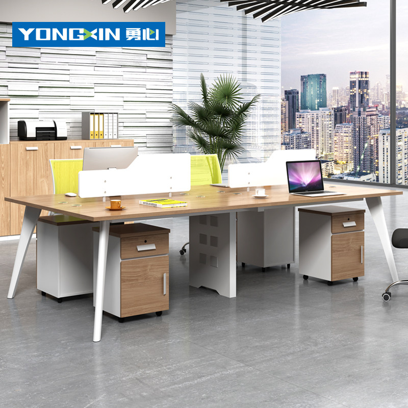 Office furniture staff station four people Office table and chair screen 6 people work table 4 people desk card holder