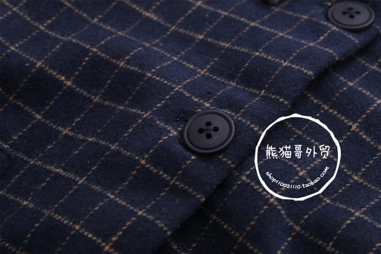 Kẻ sọc len áo khoác nữ ngắn đoạn lỏng sinh viên dễ thương bow tie bạn gái nạp mềm chị dày mùa thu và mùa đông mới áo khoác dạ nữ