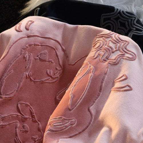 Розовый милый кролик для влюбленных, летняя оригинальная футболка с коротким рукавом, новая коллекция, оверсайз