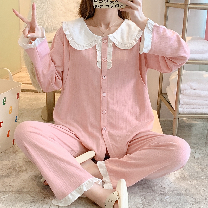 Moon Subsuit Spring Autumn Season Pure Cotton March Postnatal 4 Large Size Summer Thin summer slim 5 breast-feeding 6 adjustable pregnant woman's pyjamas