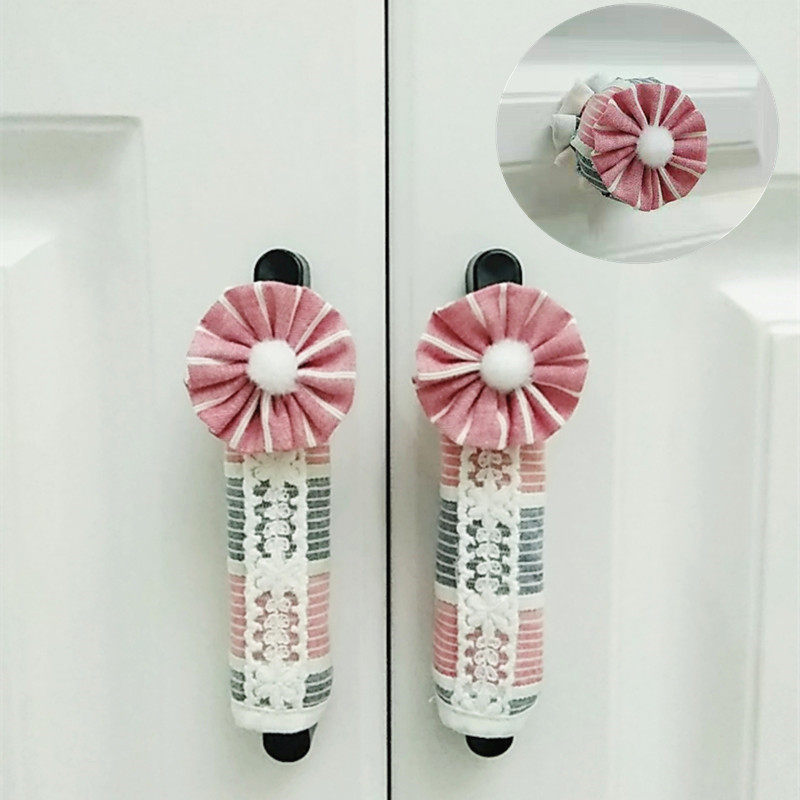 Pure cotton door handle long strip protective sleeve round closet drawer anti-collision protection suite door pull gloves anti-static