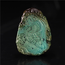 Luo Laoshi original ore turquoise original dragon battle pendant