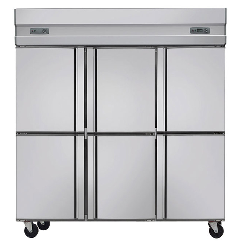 Rich Snow Hotel Six Doors Fridge Commercial 6 Doors Six Doors Open Ice Cabinet Standing Kitchen Refrigerated Chilled Large Capacity Freezer