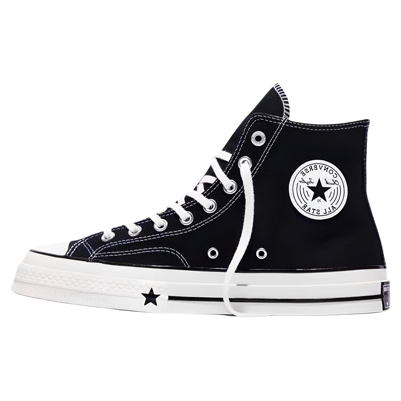 Chuck 70X Black and White High-Top Canvas Shoes for Men and Women, 1970X Five-Star Lightweight Casual Shoes A24228C