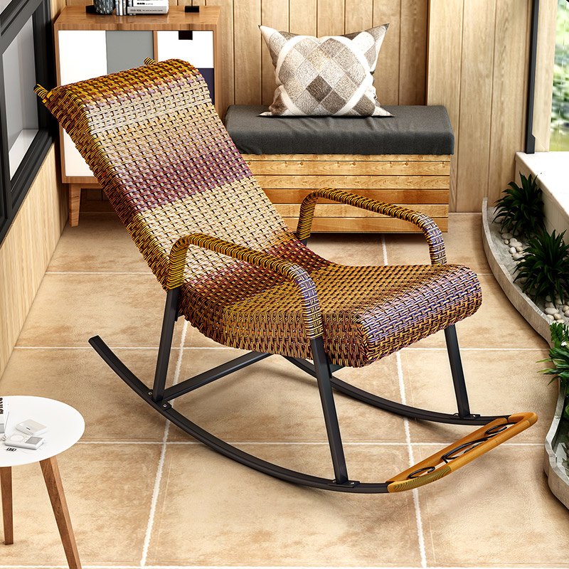 Rocking Chair Home Adults Afternoon Nap Chair Seniors Rocking Chair Outdoor Lounge Chairs Brief Balcony Rattan Chairs Modern Leisure Chair