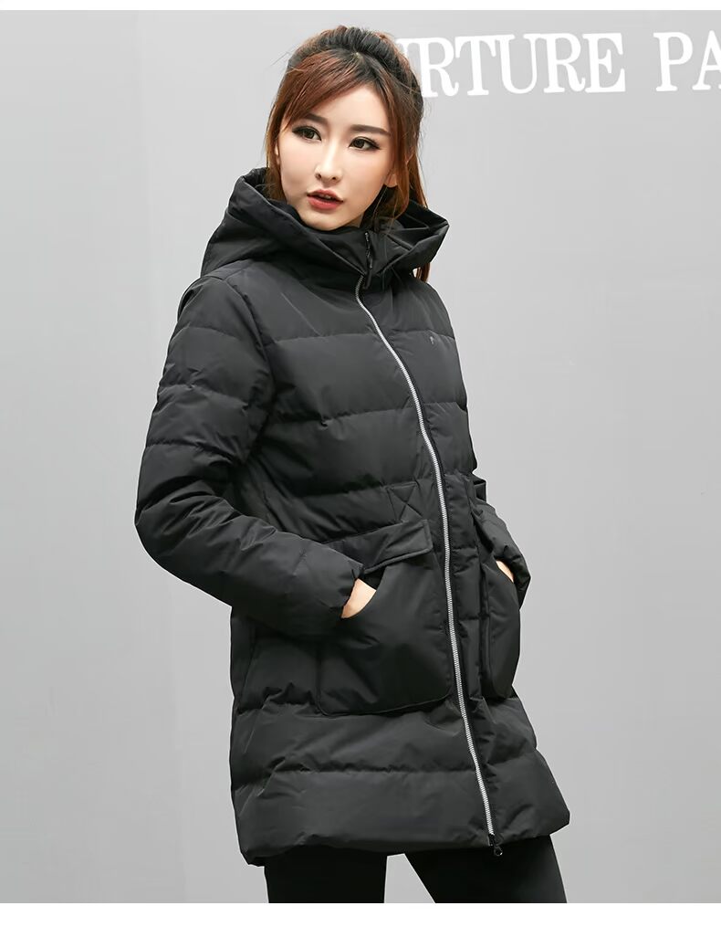 Anta xuống áo khoác của phụ nữ thể thao mới xuống áo khoác trùm đầu áo khoác dày ấm dài xuống áo —
