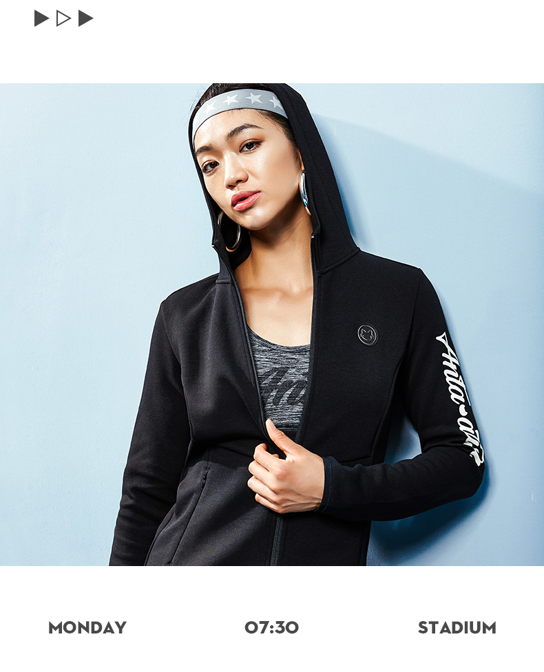 Anta áo khoác nữ 2018 mùa thu mới đan áo len trùm đầu thể thao chạy áo khoác 16837734 áo khoác lông adidas