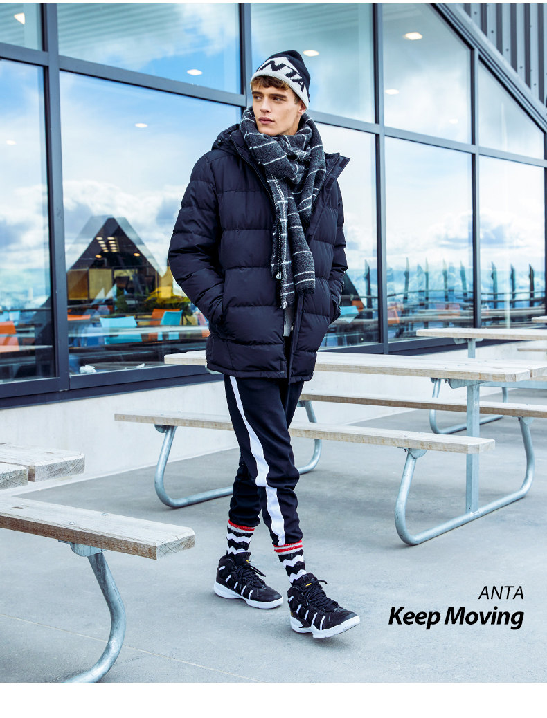 Anta nam xuống áo khoác mùa đông mới ấm windproof mùa đông áo khoác nam dày thoải mái thể thao áo sơ mi nam quần áo áo lông vũ