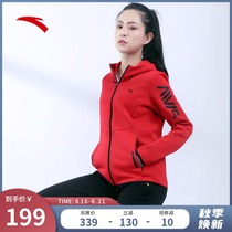  Anta sports jacket womens hooded top 2021 autumn new casual cardigan sweater long-sleeved sportswear