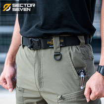 District 7 rattlesnake tactical belt magnetic buckle elastic function male tide ins tooling woven waist belt belt