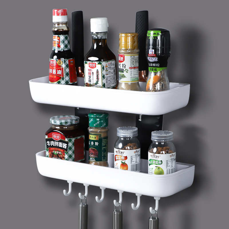 Baccalaureate kitchen placed shelf wall mounted type free punch plural salt sauce vinegar on the flavor wall