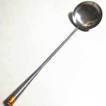 Stainless steel frying spoon hand spoon solid lengthened handle chef saute spoon broth spoon fried vegetable spoon porridge spoon Water spoon rice spoon