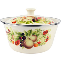 Enamel basin with lid Old Enamel Bowl Soup Bowl Pot for egg pot home wash and basin