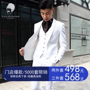 Bộ đồ vest nam màu trắng chú rể Váy cưới phiên bản Hàn Quốc của giới trẻ triều nhỏ phù hợp với nam giới ba mảnh Anh - Suit phù hợp
