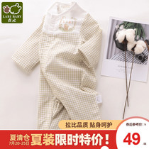 Rabi Official flagship Baby Baby Clothes Jumpsuit 0-3-6-12 months cotton gauze romper