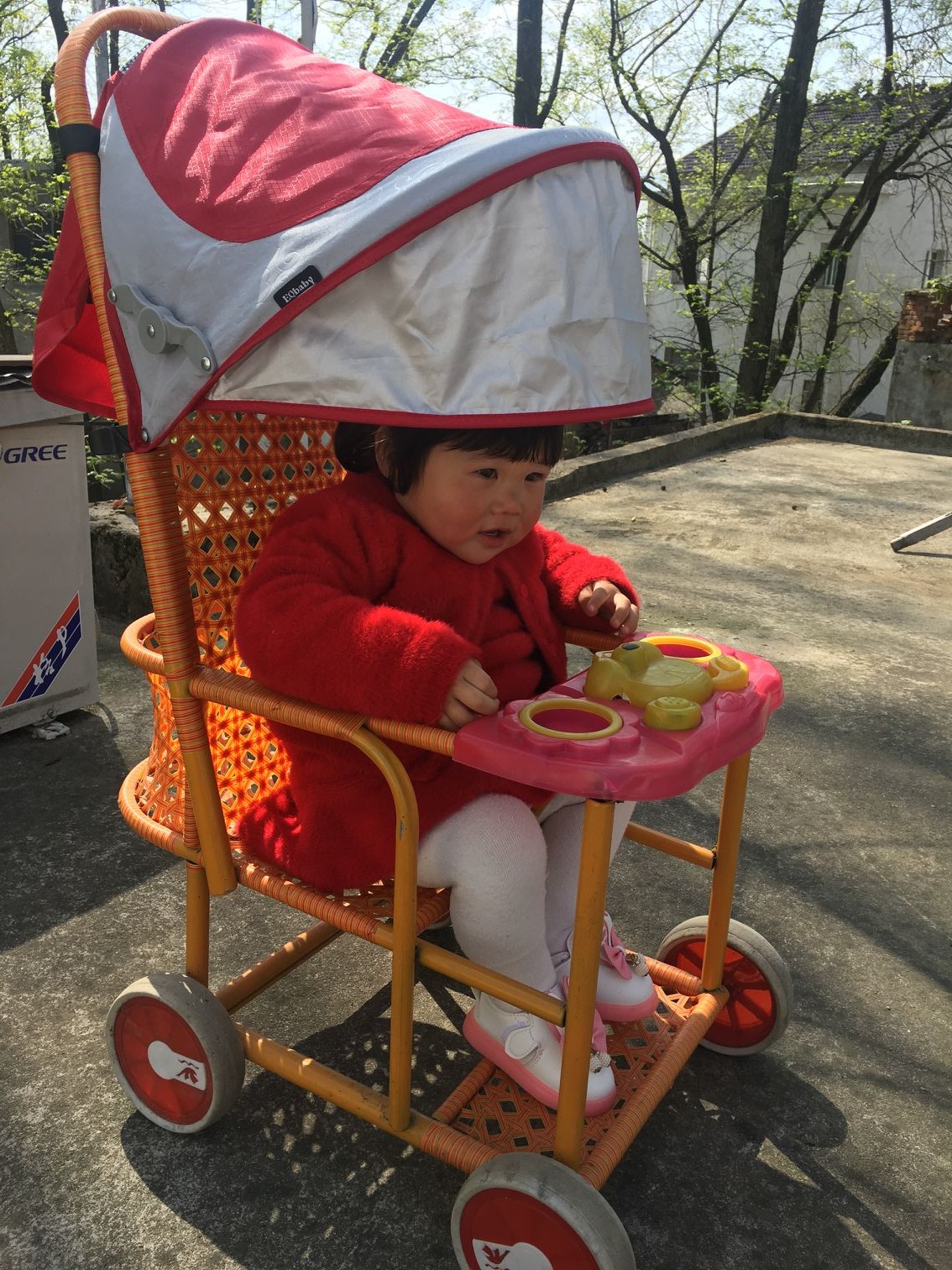 Baby stroller sunscreen Canopy Multifunction Canopy Umbrella Car BB Car Summer Anti UV Awning Bamboo Rattan Roof Fluffy