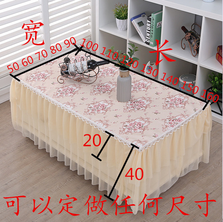 tivi tcl 55 inch Bàn cà phê bìa hình chữ nhật ren đầu giường bìa vải vải hiện đại tối giản tủ TV khăn trải bàn cà phê khăn trải bàn - TV smart tv màn hình cong 4k uhd 55 inc