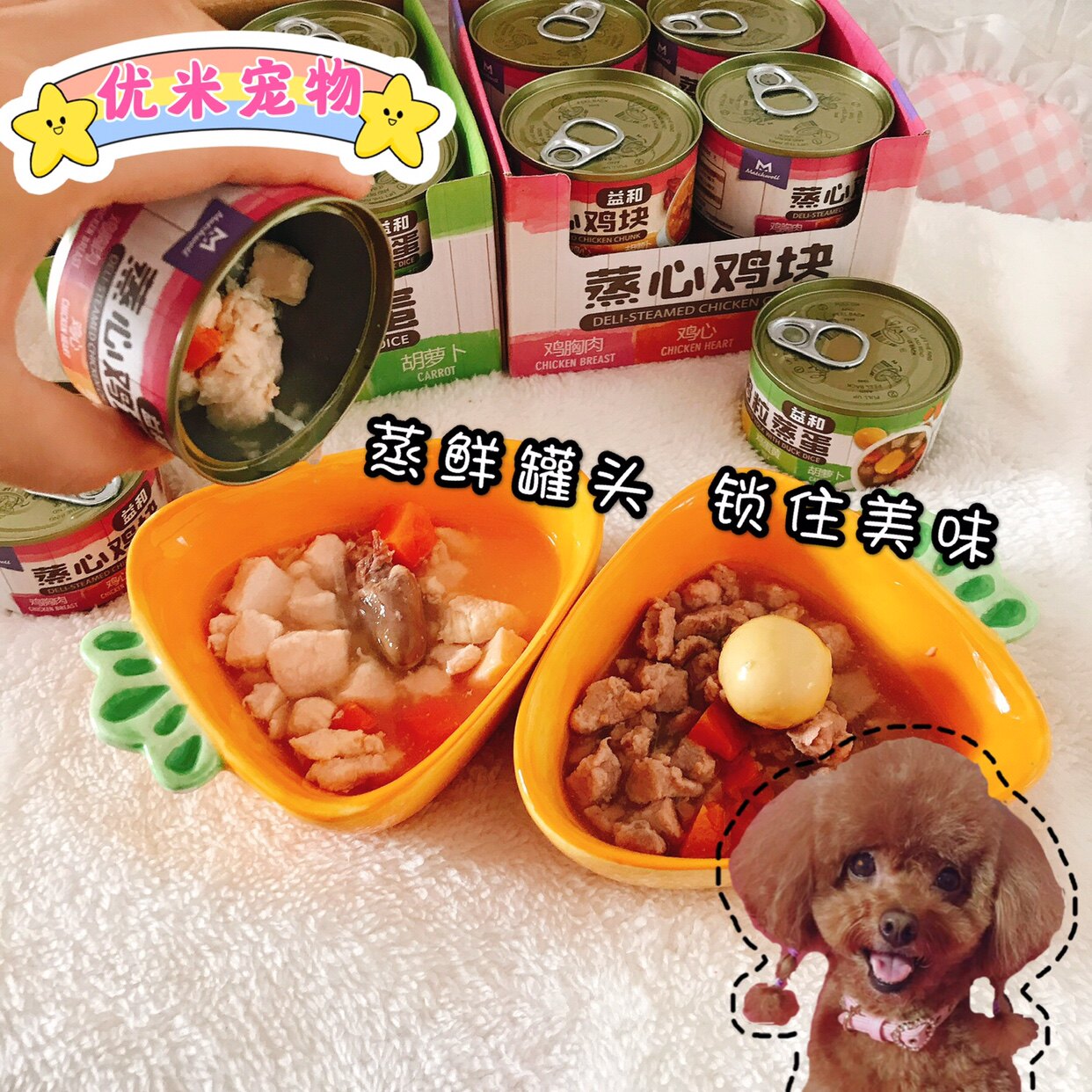 Youmijia Yihe Steamed Chicken Nuggets Duck Steamed Eggs Canned Dog Food Snacks 100g