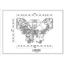 Architectural CAD drawings of a four-family house with one staircase in a certain place (3 in total) Architectural DWG drawings