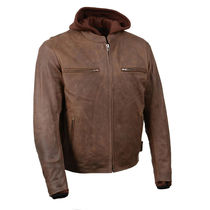 Мужской стиль мошенница ретро сумасшедшей лошадиной коричневой кожаной куртки с съемной кожей -0893