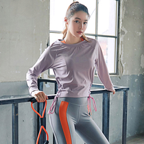 Clearance Sports Top Women Long Sleeve Tight Elastic Yoga Clothing Quick Dry Outdoor Running Training Drawstring Fitness Sweater