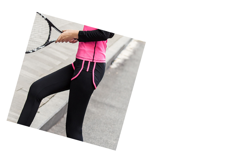 Quần bó sát giả hai mảnh quần yoga nữ co giãn nhanh khô cỡ lớn MM200 kg chạy thể thao quần thể thao chín điểm thảm tập thể dục
