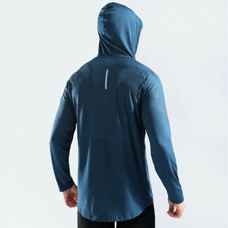 Autumn and winter thin pullover long sleeve men's quick-drying jacket Running hooded top Loose sportswear fitness sweater