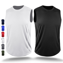 Loose large size mesh running shirt Quick-drying airtight sleeveless T-shirt Sports fitness training vest mens wide shoulder vest