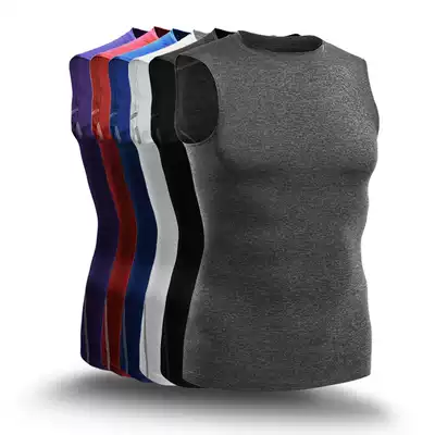 PRO sports tight training vest elastic quick-drying sleeveless compression jacket basketball base shirt wide shoulder fitness suit