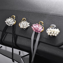Diamond Swan car interior small hook car front decorative products paste female cartoon chair back car hook