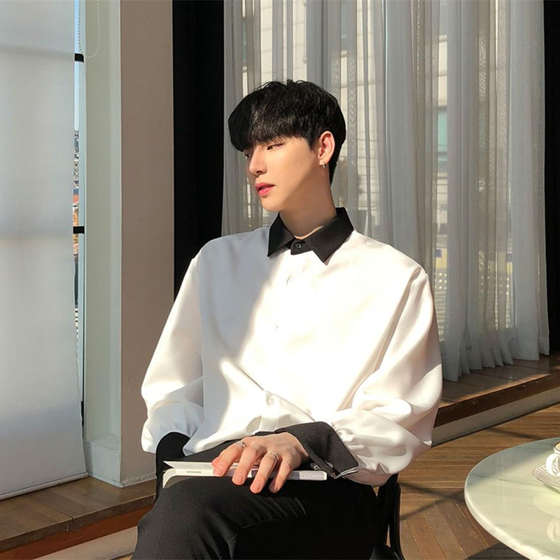 Spring and summer white shirt men and Korean version of relaxed trend era teenage group with handsome casual shirt students beat the blouse