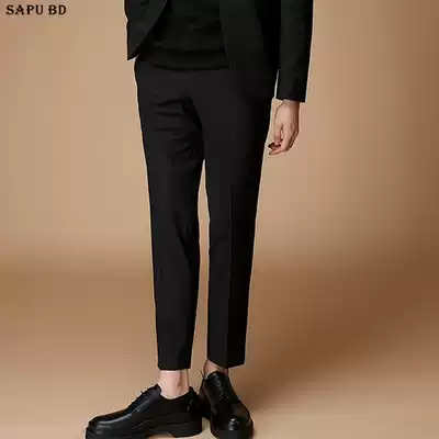 Spring and Autumn 9 points pipe pants stretch pants men's nine casual pants thin Korean slim suit pants