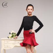 Suit trận đấu Suit Leya Dance Floor Latin váy Kids Thực hành ăn mặc Girl Hiệu suất ăn mặc ngắn tay trang phục Dazi-Latinh.