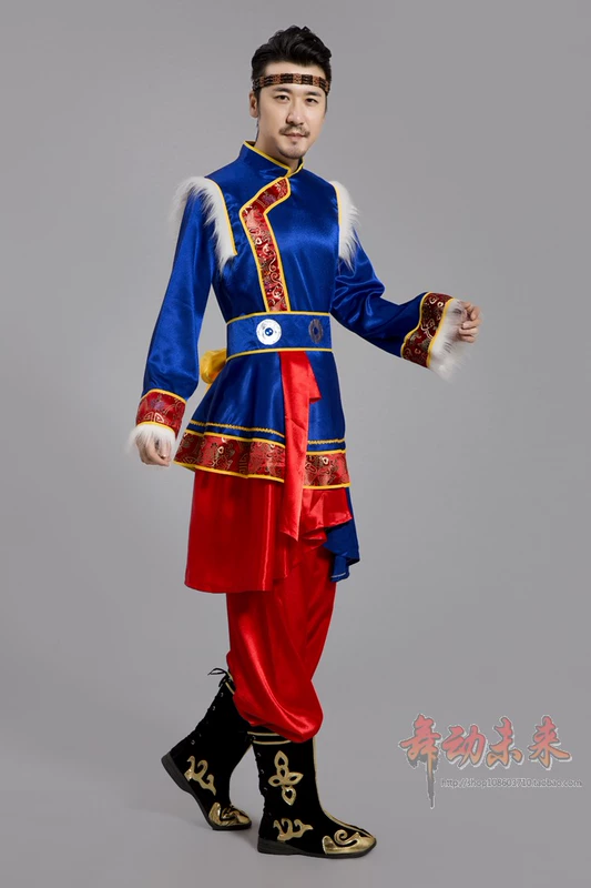 Quần áo Mông Cổ nam Mông Cổ mới Trang phục múa Mông Cổ trang phục thiểu số dành cho người lớn Áo choàng Mông Cổ quần sooc